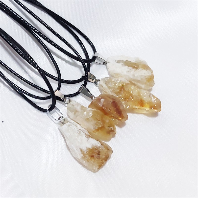 Natuurlijke rauwe minerale steen hanger amethisteren roos geel wit kristal tijger eye jade stenen agates ketting groothandel