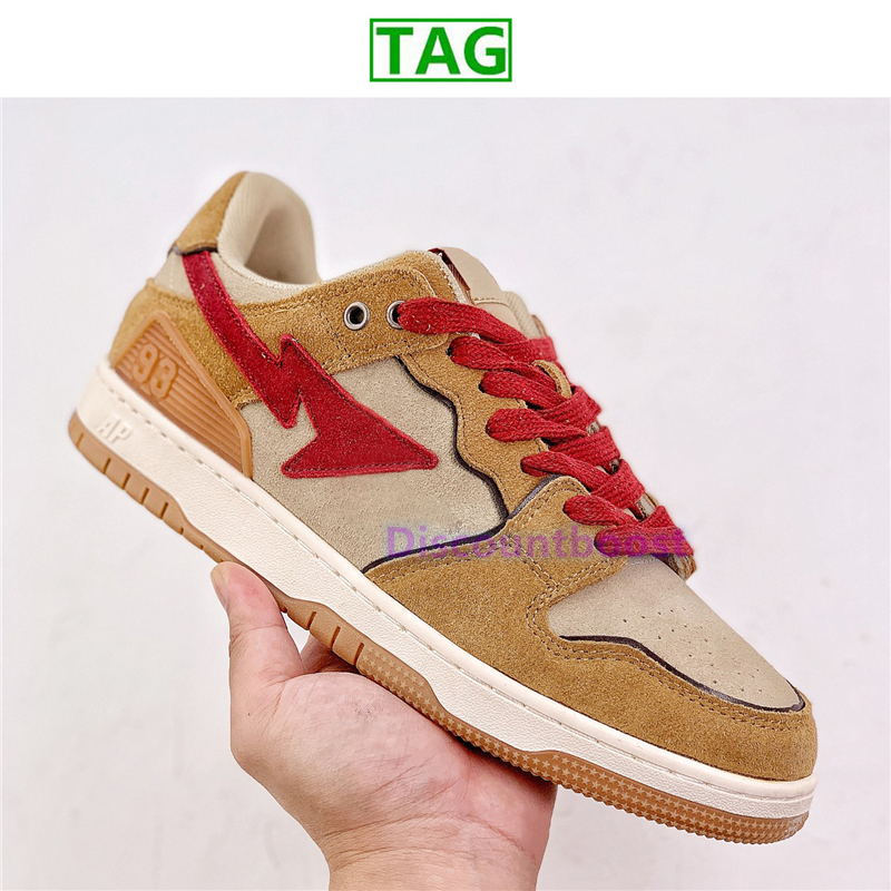 Low Bathing Apes Casual Shoes Court Sta Men Women Sneakers Light Grey Cream Black Electric Vintage White Red Brown Ivory Nigo Designer Mens Trainers