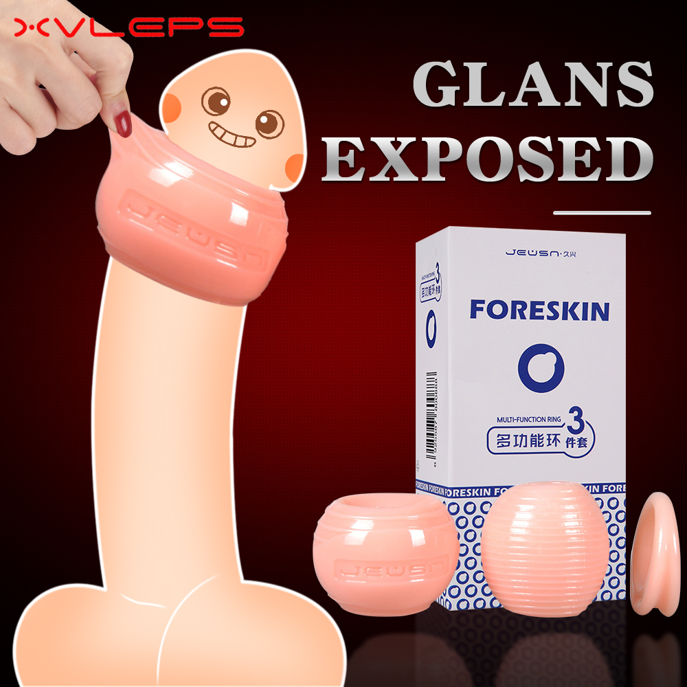 Articles de beauté Xvleps Correcteur de prépuce réutilisable pour hommes Silicone Cock Ring Ghost Exerciser Retarder l'éjaculation sexy Toys Male Penis Stretcher