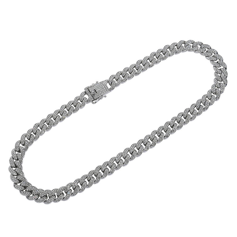 Full Diamond Hip Hop Chains Men Women Cuban Bracelet Jewelry Fashion Cuban Necklace310J