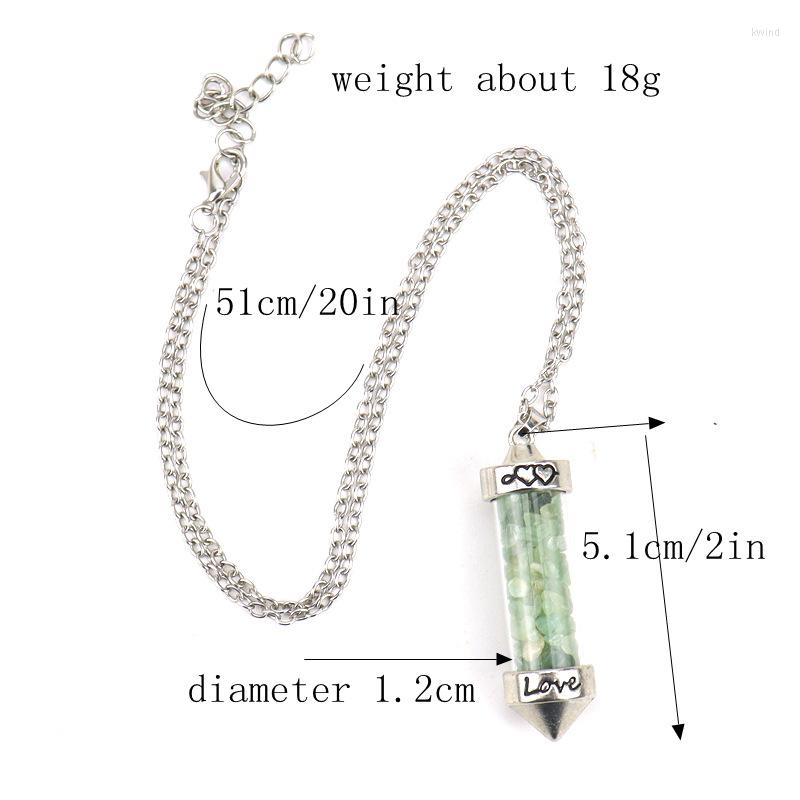 Kettingen Kleurrijke Grind Wens Fles Reiki Healing Crystal Natuursteen Amethist Aventurijnen Chakra Ketting Voor Vrouwen Jewelry223M