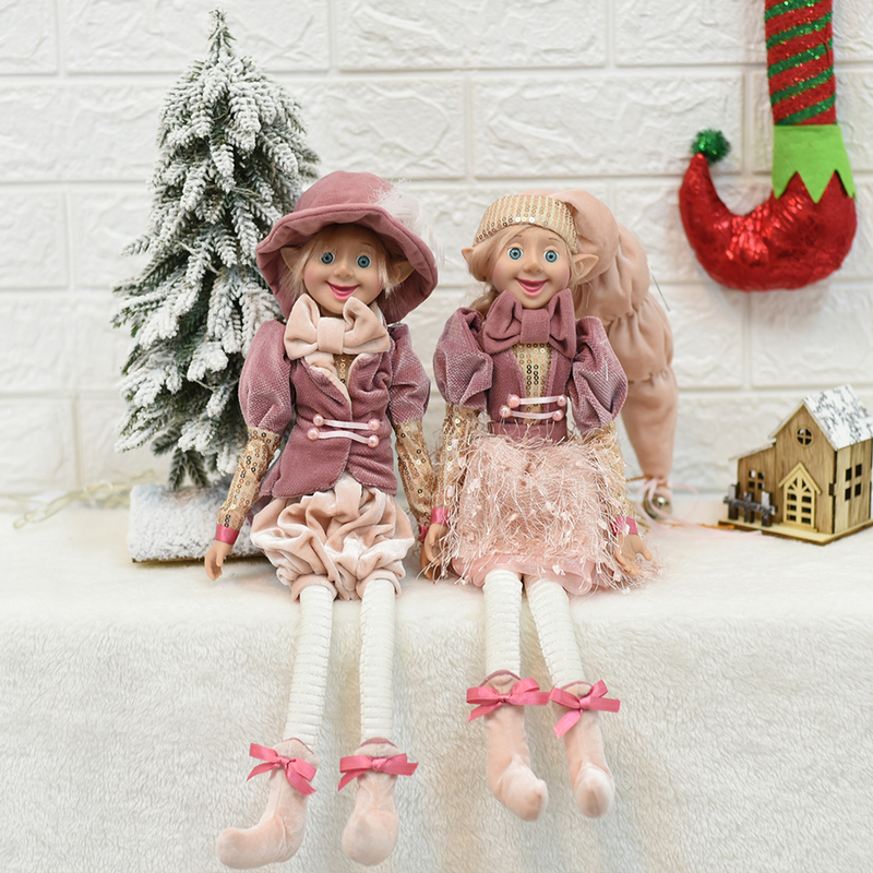 Christmas Decorations ABXMAS Elf Plush Toys For Home Decor Couple Elves Holiday Dolls Year Gift Kids Decoration Navidad Natal Xmas 220921