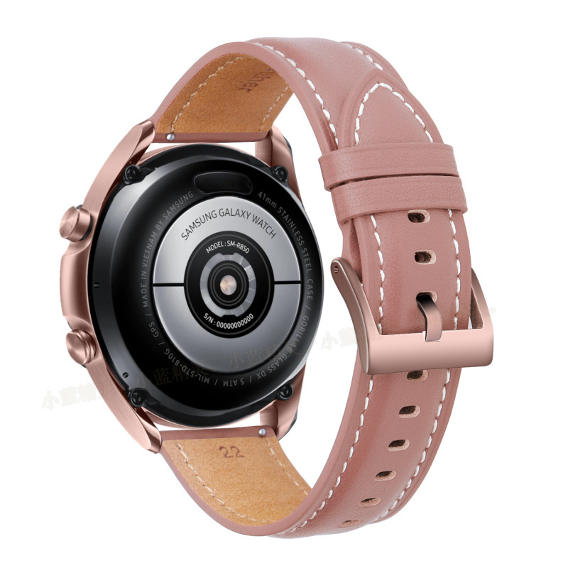 Titta på band 20 22mm läderrem för Samsung Galaxy Watch 3 41mm 45mm Active2 Gear S3 Strap Armband för Huawei Watch 3GT 2 Pro Watchband 220921