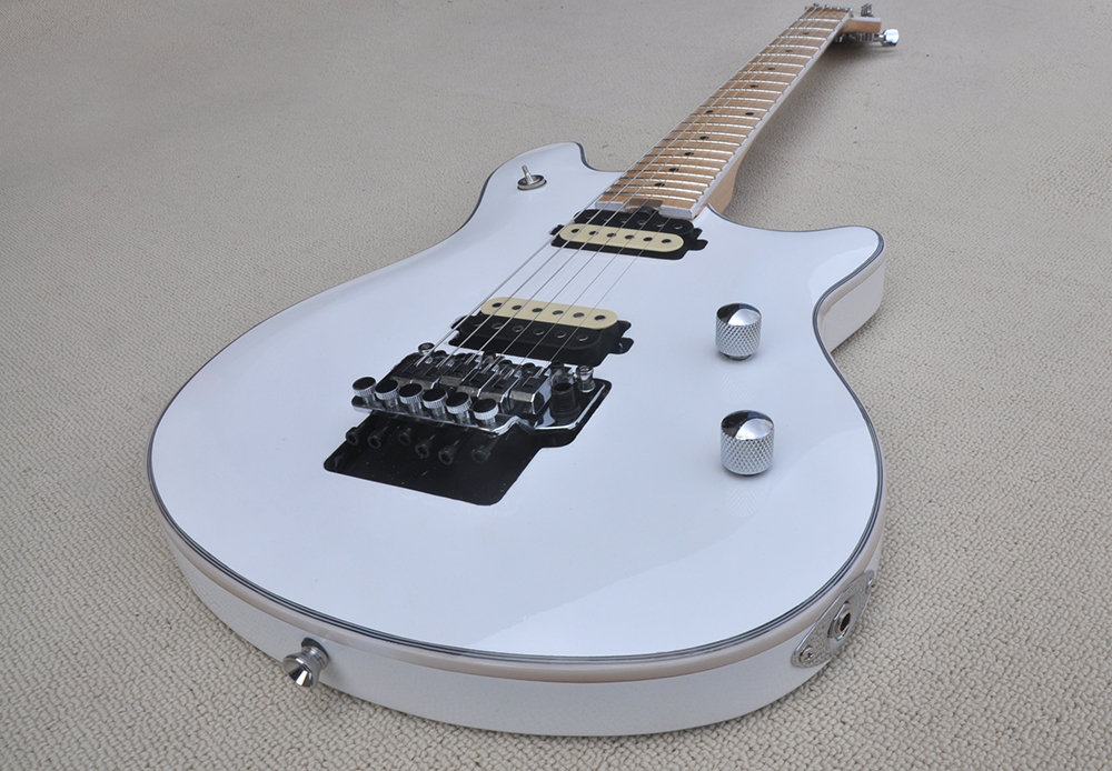 Factory Custom White Electric Guitar with Chrome Hardware Maple Fretboard Double Rock Bridge Can be Customized