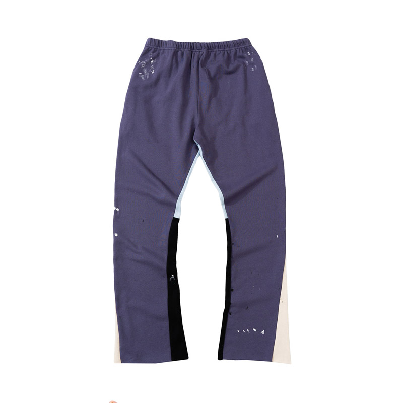 22fw США, осенне-зимние расклешенные спортивные штаны для мужчин и женщин, повседневные толстые лоскутные теплые флисовые брюки6420355