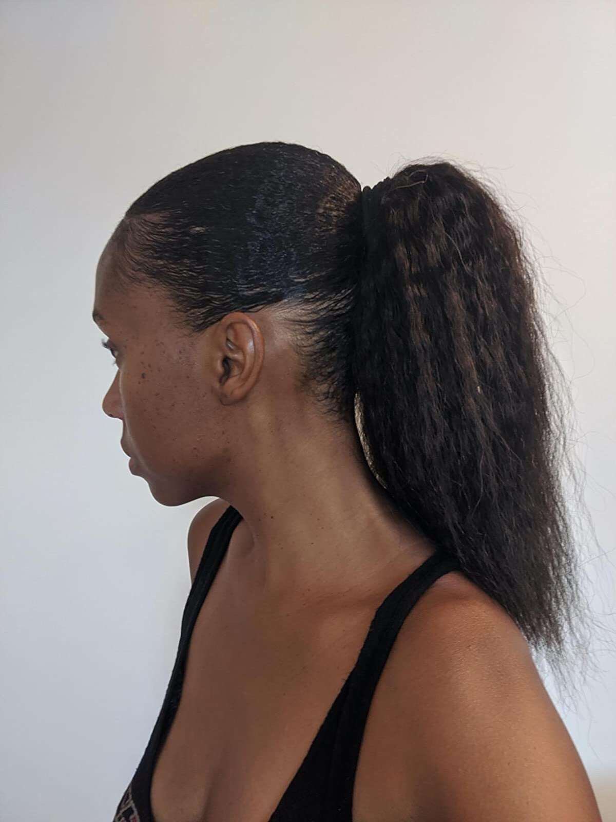 Kinky Straight Wrap Autour de queue de cheval cheveux humains queue de poney brésilienne Remy pince à cheveux dans les extensions de queue de cheval pour les femmes naturel 1b 120g