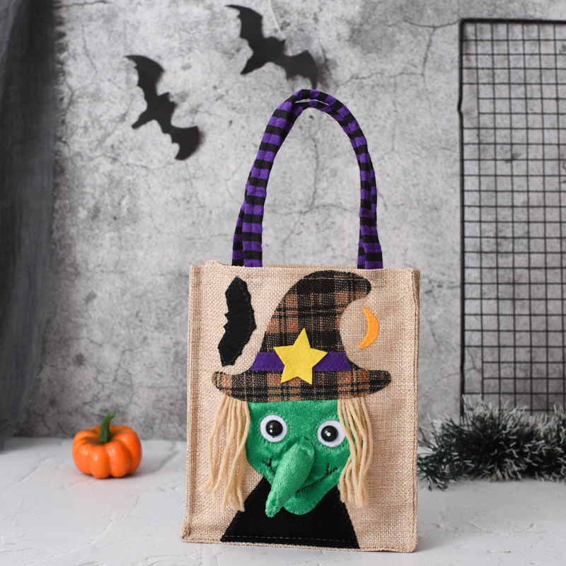 Halloween Handbag Festive Party Supplies Pumpkin Bag Black Cat Witch Multi Style 26cm 15cm Wholesale Candy Bags Trick or Treat Sack Bags