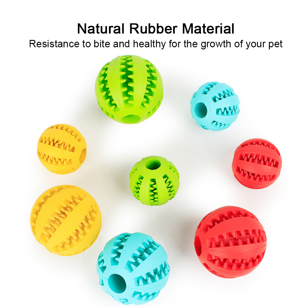 Toys de animais de estimação para cão de elasticidade interativa Bola de borracha natural que vaza bolas limpas de gato brinquedos de mastigar