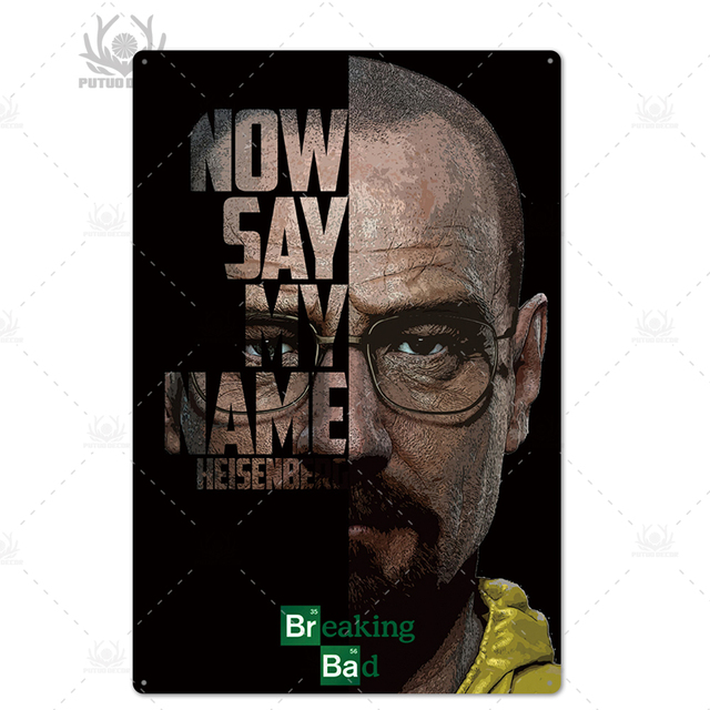 Klassieke film Breaking Bad Film Metal Painter Poster Tijl Plaque Metal Vintage Wandplaat Bar Club Woonkamer Bioscoopwinkel Retro Home Decor Maat 30x20cm