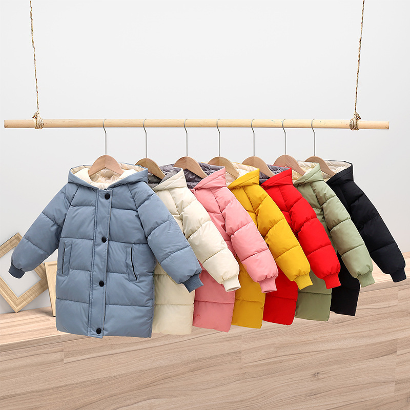 Piumino bambini Inverno Neonate maschi Cappotti parka imbottiti in cotone Addensare Giacche lunghe calde Capispalla bambini