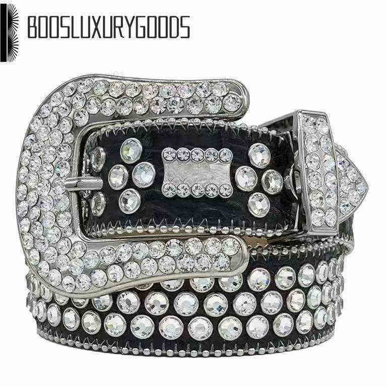 Bb 2022 Riem Designer Simon Riemen voor Mannen Vrouwen Glanzende diamanten riem wit cintura uomo boosluxurygoods 0000258W287J