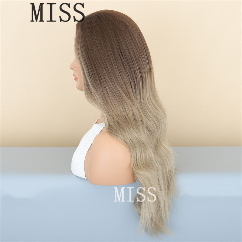 Synthetic Wigs Middle Part For Women Long Wave Hair Wig Highlight Natural Looking Heat Resistant Fibre Wig