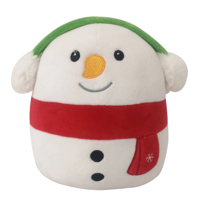 20 cm söta plyschdockor Santa Claus älg snögubbe svamp fågel mjuk plysch kast kudde barn jul leksak c30