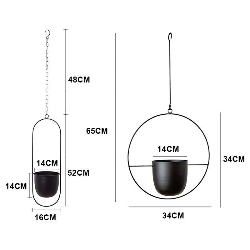 Pflanzer Töpfe Nordic Metall Hängende Kette Blumenkorb Pflanze Pflanzer Garten Topf Vase Halter Hause Balkon Dekoration 220921