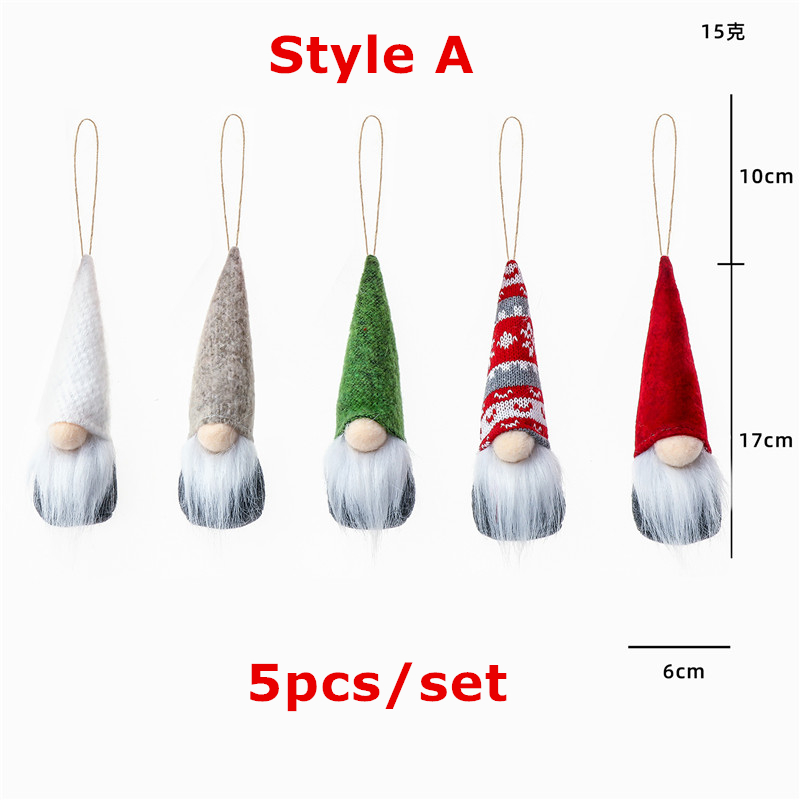 Décorations de Noël en gros poupée tricotée avec moustaches fête Gnomes pendentif 6x17 cm pendentif arbre du père Noël cadeaux de fête à la maison pour les amis de la famille A12