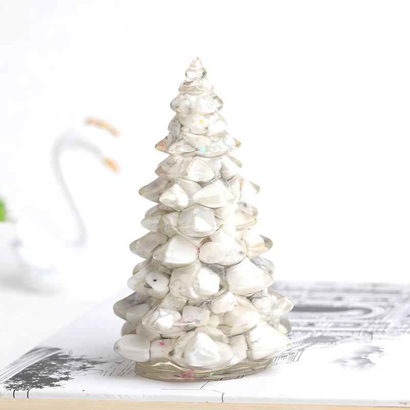 Décorations de Noël Naturel Gemme Chance Arbre Faire Moule Cristal Gravier DIY Résine Décor Artisanat Arbres De Noël Figurine Vacances Décor À La Maison Cadeau 220921