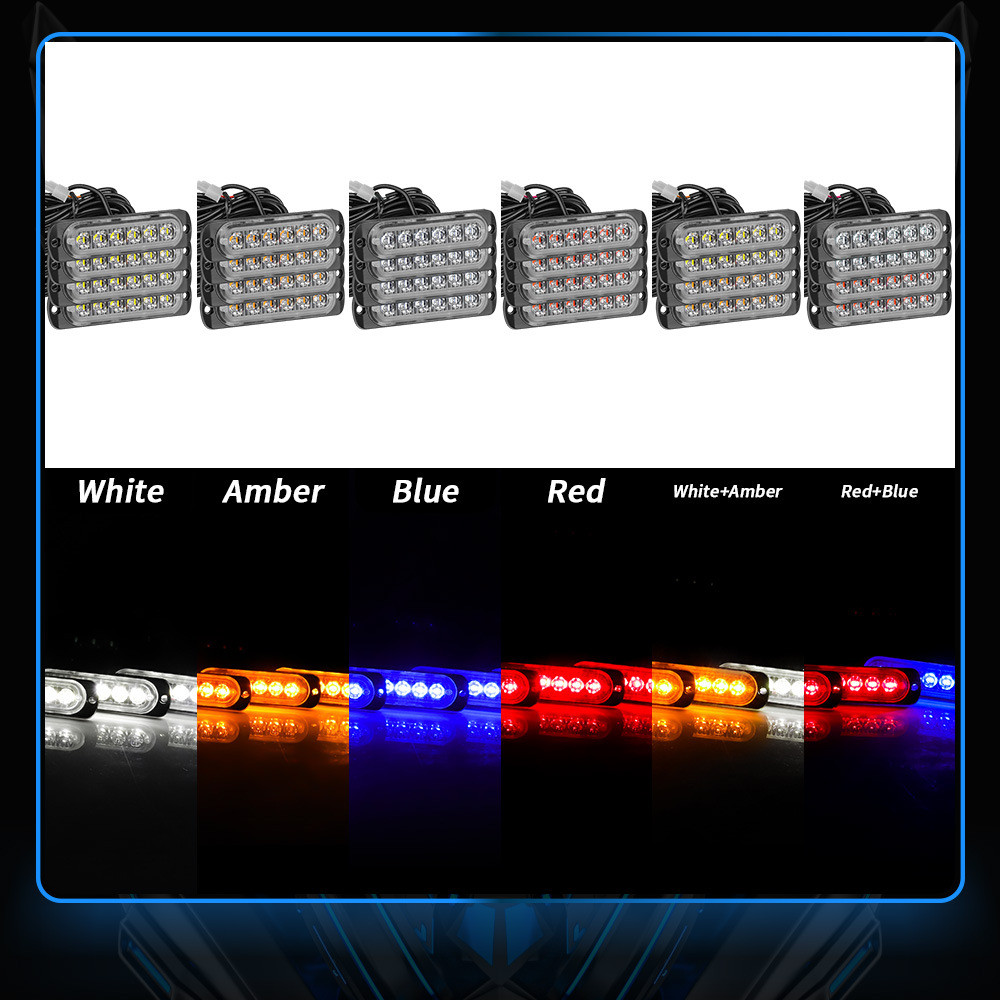 12V Luzes de emerg￪ncia de carro de 6V 6 Luzes de emerg￪ncia 4 em 1 Super Bright Sync Hazard Aviso Luz da grade para motocicleta de caminh￣o SUV