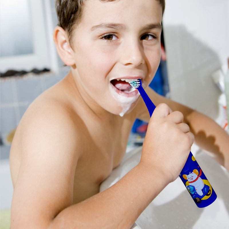 Zahnbürste für Kinder, elektrisch, Cartoon-Muster, für Kinder, mit Austausch des Kopfes, Ultraschall, 220921