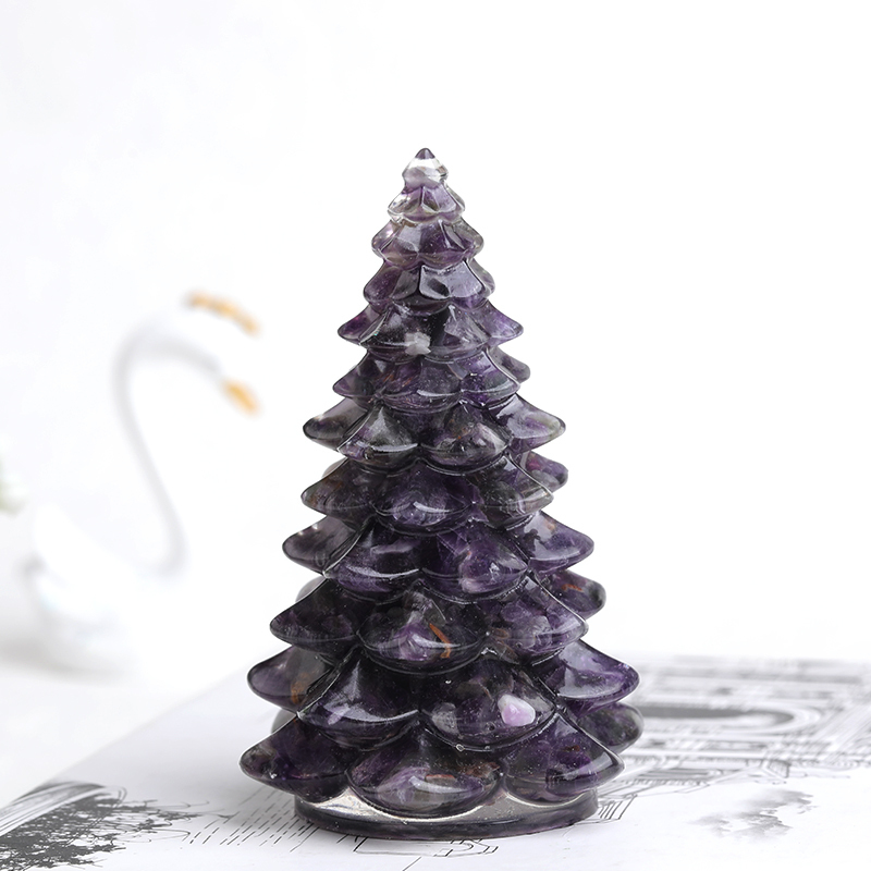 Noel Dekorasyonları Doğal Taş Şans Ağacı Yapım Kalıp kristal çakıl diy reçine dekor zanaat Noel ağaçları figürine tatil ev dekoru hediyesi 220921