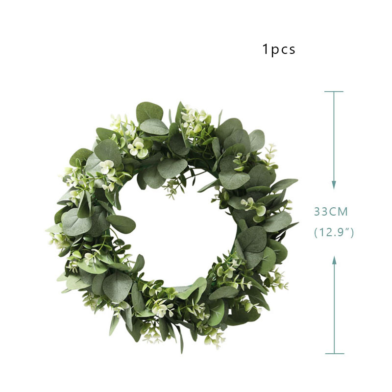 クリスマスの装飾Cyuan Eucalyptus Wreath Flowers Gifts DIYクリスマスクリエイティブな人工ガーランドハンギングペンダントウェディングデコレーションホームパーティー220921