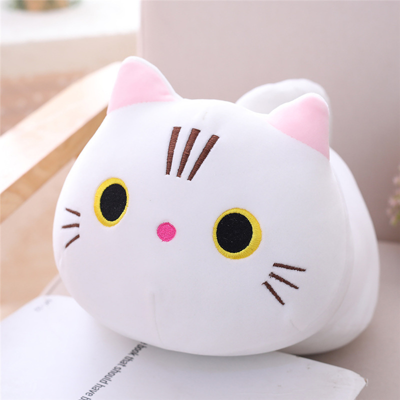 2022 cute 25cm fat cat plush doll soft cute face pussy ragdoll soothing cylindrical lithe down cotton pillow kids toy C40