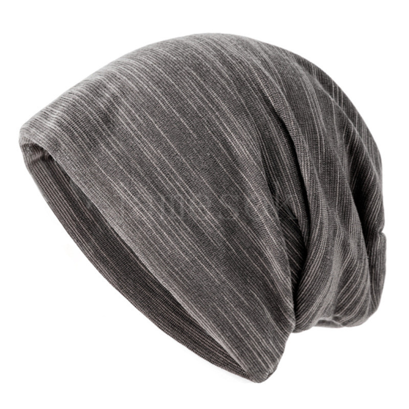 Couleur unie unisexe hommes femmes Skullies bonnets minces casquette de couverture tricot coton tricoté Double couche tissu casquettes décontracté Bonnet chapeau DE784