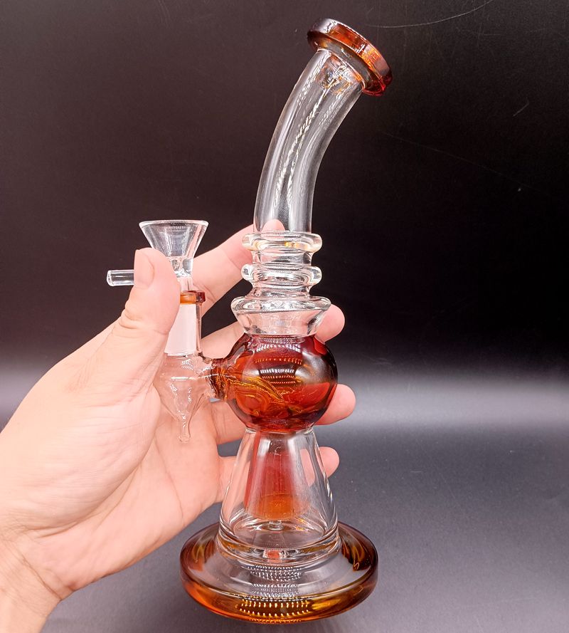 8.5 inch Colorful Glass Water Bong Hookahs Oil Dab Rigs Tube Shisha Smoking Pipes with Female 14mm Joint