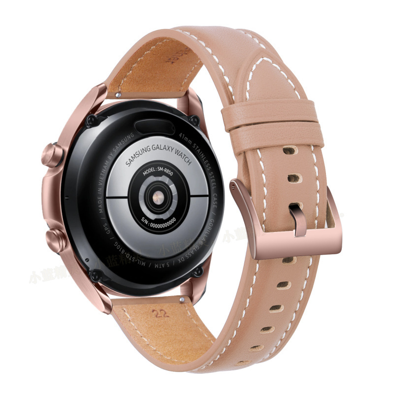 Titta på band 20 22mm läderrem för Samsung Galaxy Watch 3 41mm 45mm Active2 Gear S3 Strap Armband för Huawei Watch 3GT 2 Pro Watchband 220921