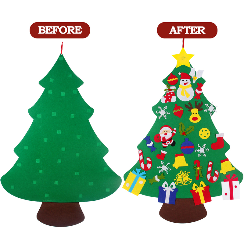 Noel dekorasyonları Diy hissetti Ağaç Ev Cristmas Süslemesi Noel Navidad Hediyeler Noel Baba Yıl 220921