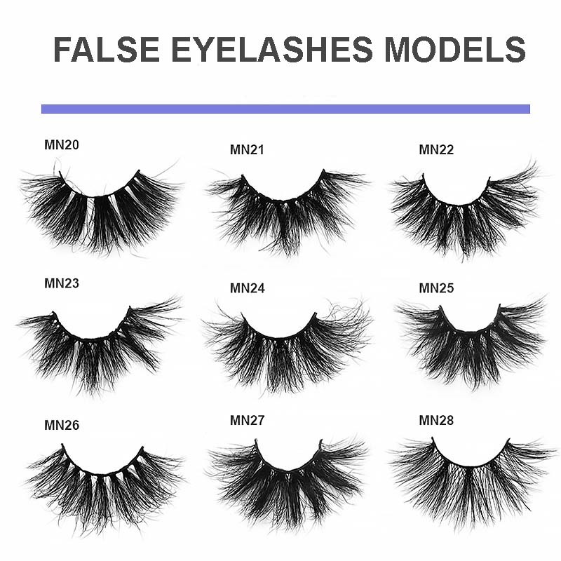 Multilayer Thick False Eyelashes 25mm Natural Long Messy Crisscross Reusable Handmade Curly 3D Fake Lashes Extensions Easy to Wear with Laser Packing Box