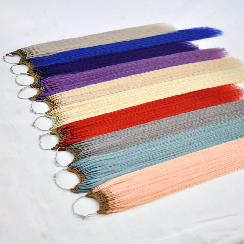 Saç Uzantıları Çift Çubuk Kolay Çekme Pamuk String Düğüm Tabanlı Keratin Indian Remy Saç Uzatma 2002