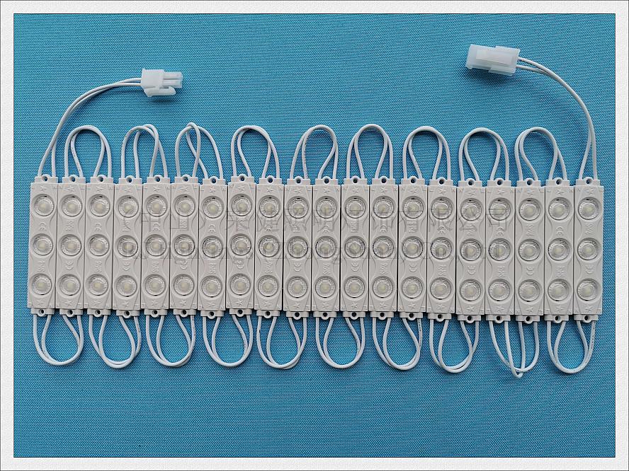 Moduł światła LED wtrysku do znaku znaku 110 V 220V AC Wejście 75 mmx15 mm SMD 2835 3 LED 1,8 W Wodoodporna rozproszona soczewka 172 Kąt wiązki