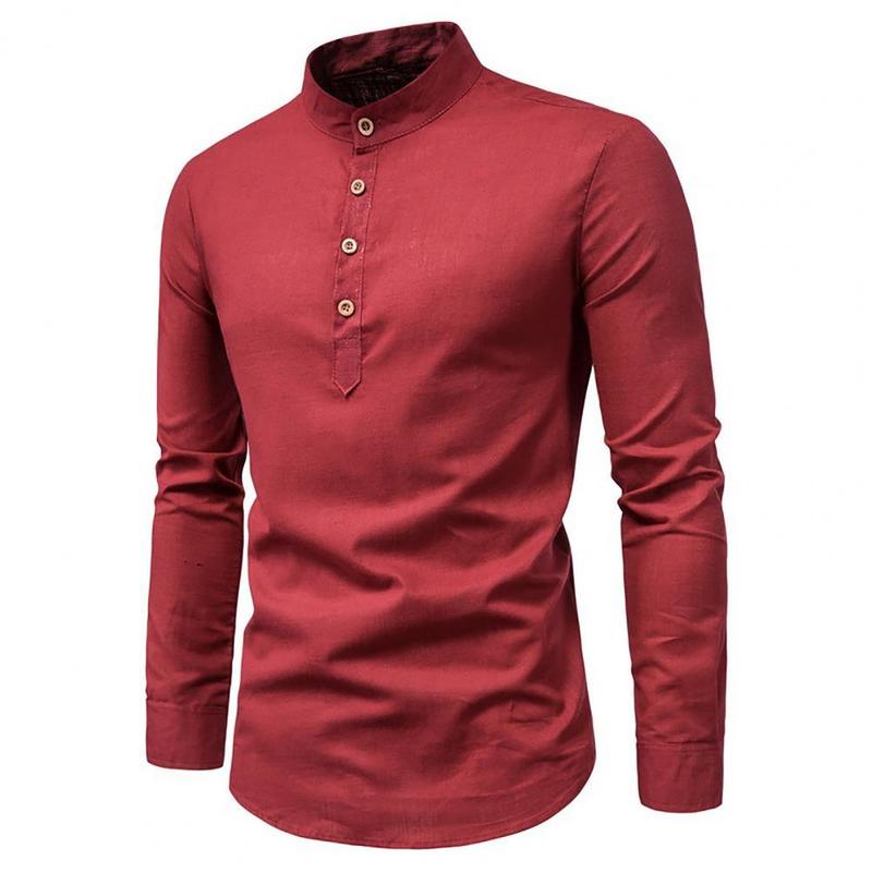 Polos masculinos Camisa de negócios de outono masculino Casual Stand Collar Slim camisas formais roupas masculinas respiráveis ​​220922