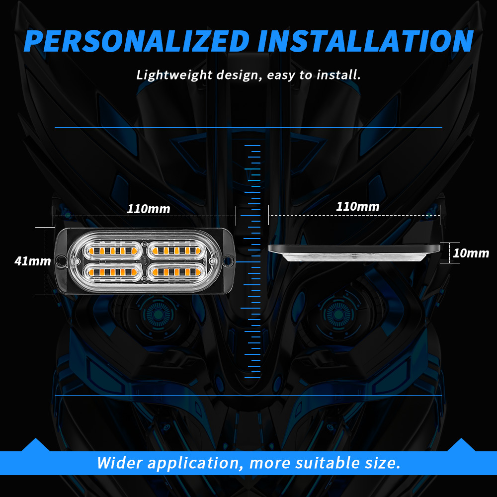 4 in 1 Car 20 LEDストロボ警告信号緊急灯グリルフラッシングライトバートラックビーコンランプトラフィック12V