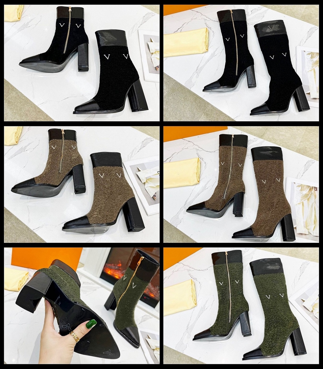 Boots de marca de lujo Boot de Par￭s Boot Genuine Leather Martin Booties Mujer Botas cortas Sandalias Slipper Slipper por TopShoe99 W173 01
