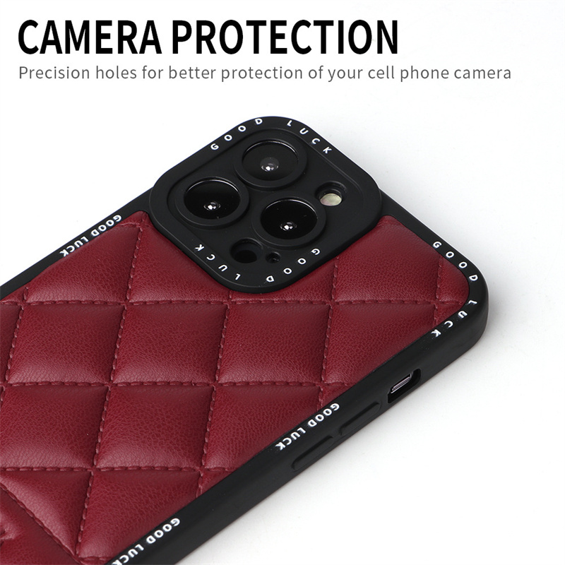 PU 가죽 럭셔리 휴대폰 케이스 반 스크래치 카메라 보호 하드웨어 충격 방지 쉘 14 13 12 11 Pro Max iPhone14 패션 커버