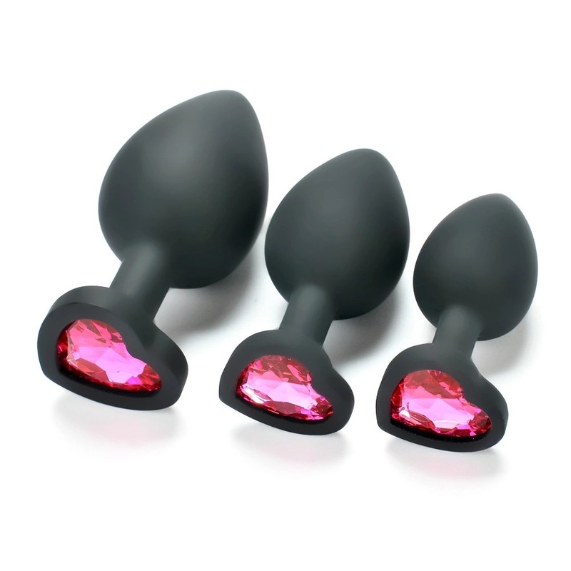 Set 3 plug anali in metallo per donna e coppia gioco anale_voghion.com