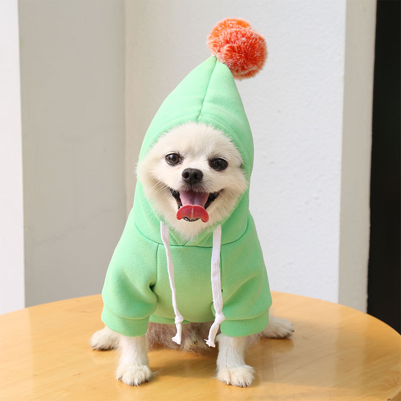 Dog Apparel With Ball Cartoon Sweater Dogs Cat Pet Autumn and Winter Clothes Pet Supplies