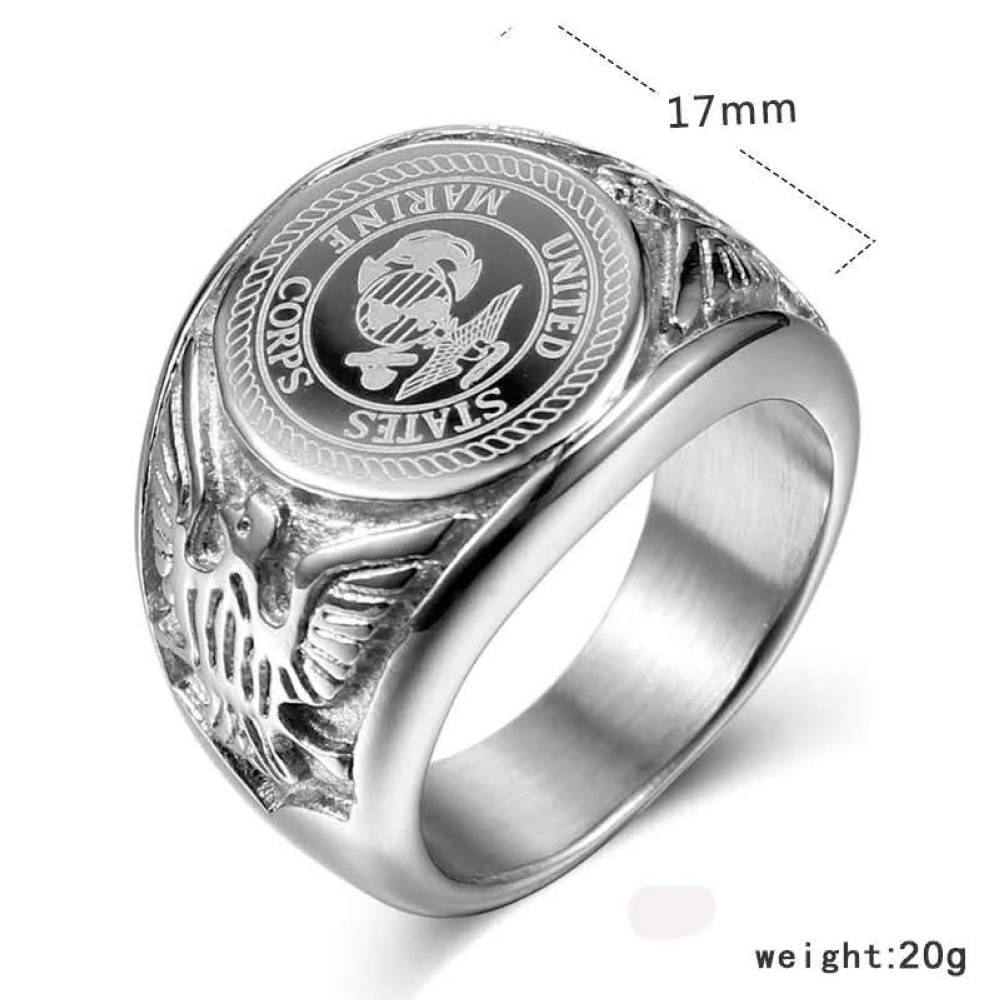 8 9 10 11 12 13 Stainless Steel Men Carving Eagle Ring US Navy Punk Finger Jewelry Gold Silver Male Waterproof Oxidation Resistan348d