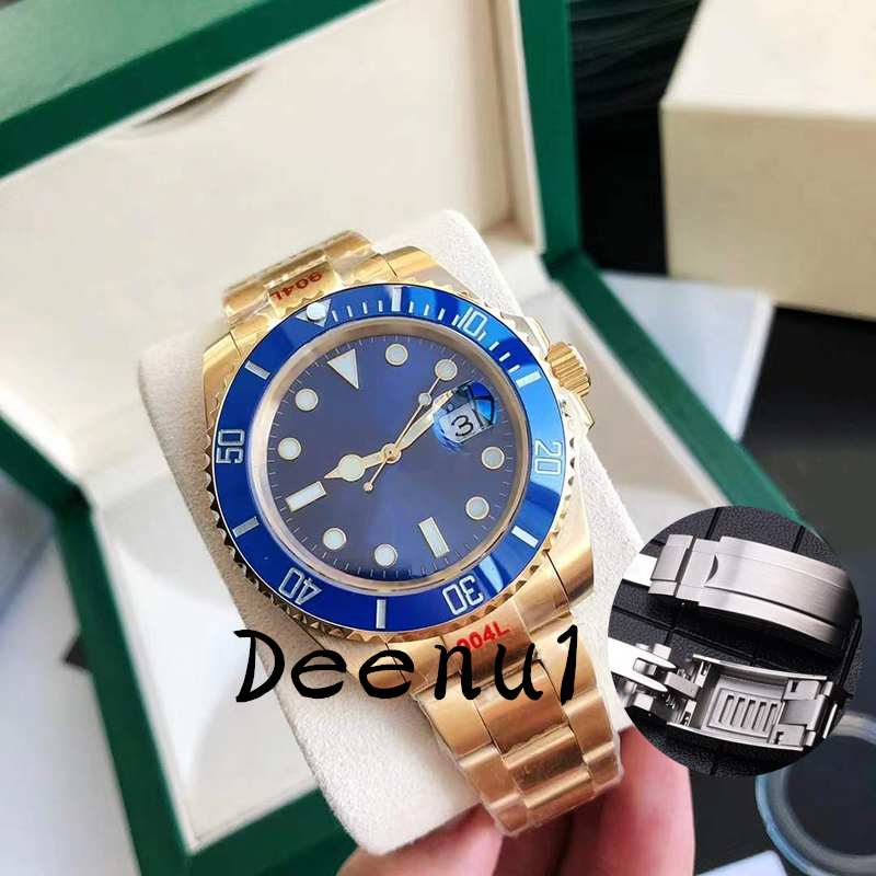 Men's Luxury Designer Automatic Mechanical Ceramic Watch 40mm All Stainless Steel Sliding Button Swimming Watch Sapphire Super Bright Watch Montre de Luxe