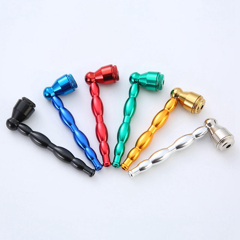 Cool Colorful Metal Alloy Dry Herb Tobacco Pipes Removertable Handpipes Portable Silver Screen Filter Cover Innovativ Design Smoking5569348