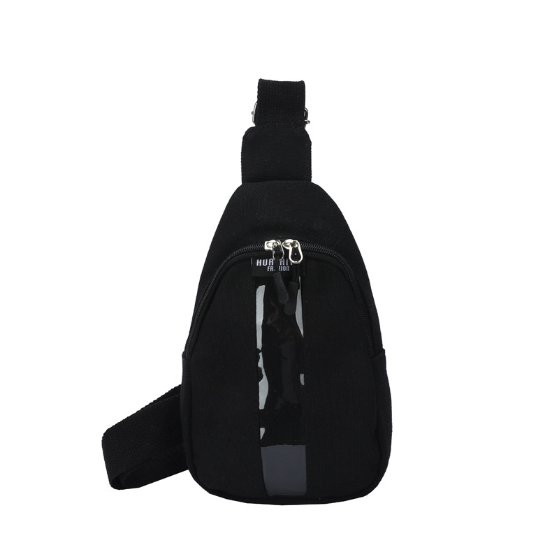 3 pièces sacs de taille femmes toile plaine grande capacité sac de poitrine de Sport personnel couleur de mélange