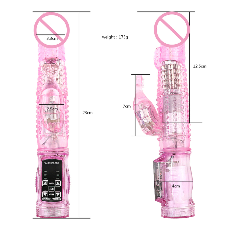 Vibradores Man Nuo Dual Motor Dildo Rabbit Vibrator 12 velocidades Rota￧￣o de vibra￧￣o Toy sexo para mulheres G Massager Clitors Estimulador Sexo 220921