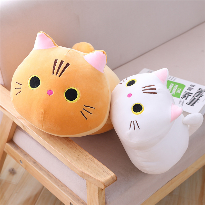 2022 cute 25cm fat cat plush doll soft cute face pussy ragdoll soothing cylindrical lithe down cotton pillow kids toy C40