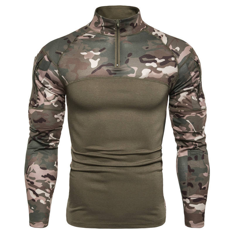 남성 스웨터 남성 위장 전술 전술 군용 의류 전투 셔츠 공격 긴 소매 꽉 티셔츠 군대 의상 220922
