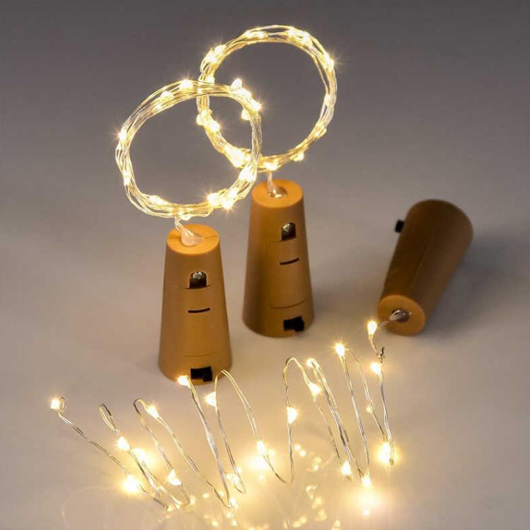 FESTIDOS DE FESTIMENTOS 2M 20LLED LAMPLED CORTURA em forma de garrafa de garrafa luz de vidro de vidro de vinho LED LED LUZES DE CURTA DE CURSO PARA CASAMENTO DE DECORAￇￃO DE NATAL SN4894