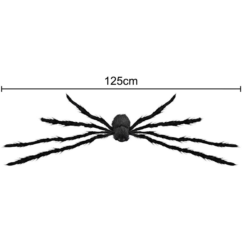 Dog Apparel 125cm Halloween Decoration Spider كبير الحجم LED LED Plush Giant Home Bar Haunted Hound House Prop Outdior 220921