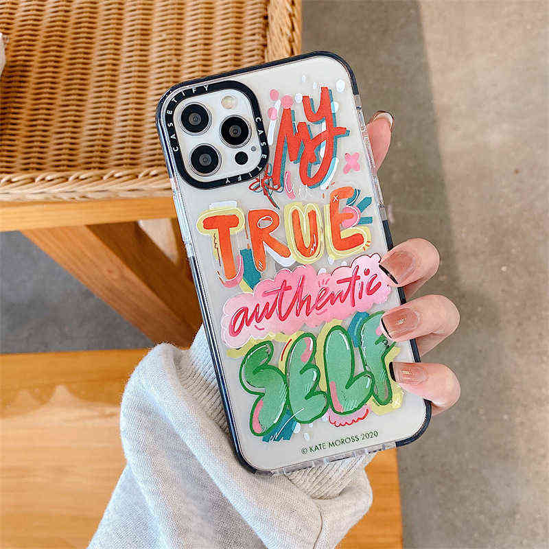 Корпуса Cell Casetify Shock -Resean Phone Case для iPhone 13 12 11 Pro XS Max 7 8 14 Plus MultyColour Love Heart Soft TPU Clear Back Cove But2
