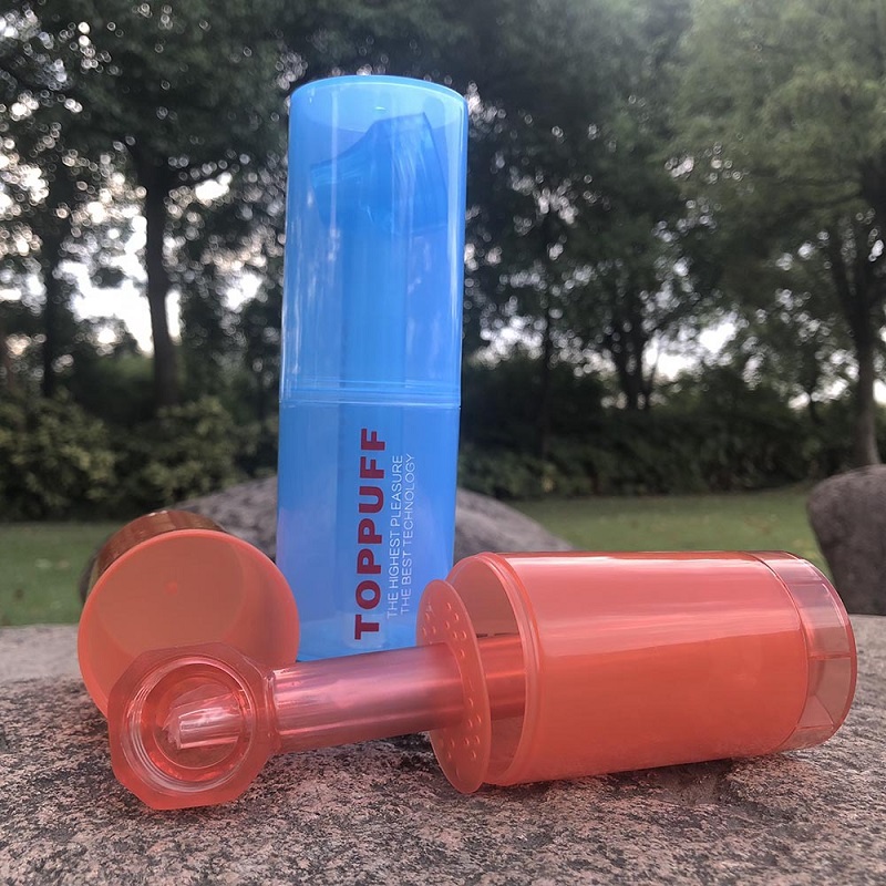 Toppuff Pipe à eau portable 178mm en plastique acrylique narguilé cylindrique Dab Rig Bong avec tasse en plastique
