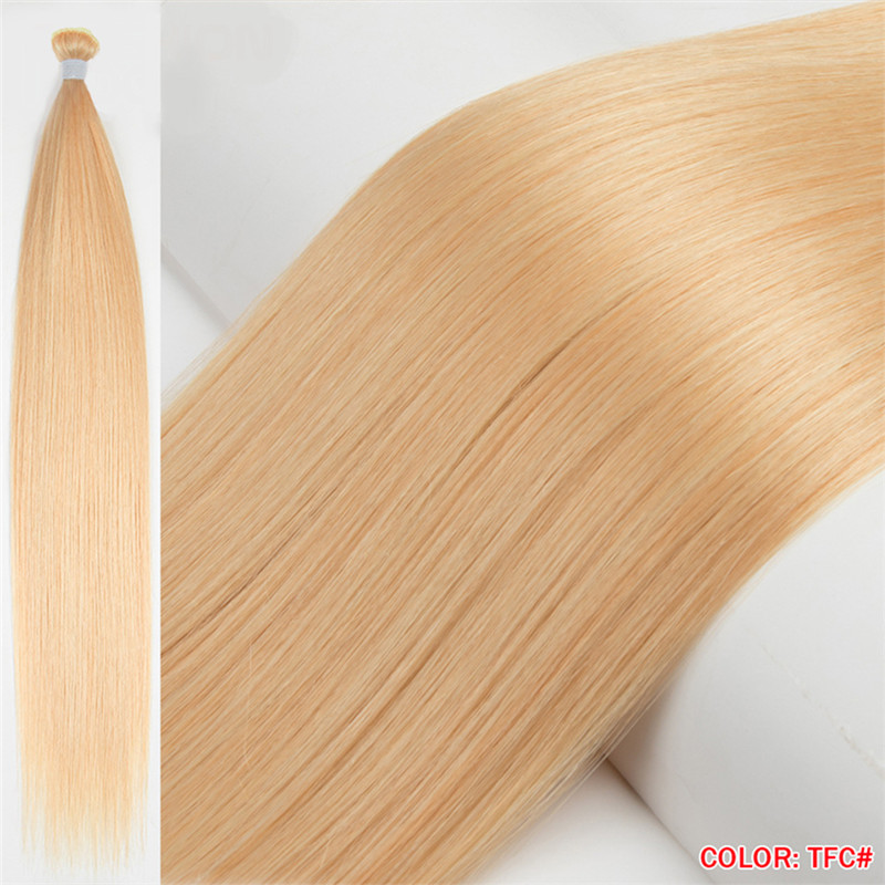Synthetic Wefts Straight Hair Bundle Salon Natural Hair Extensions Fake Fibers Super Long Seamless Submissive Weft